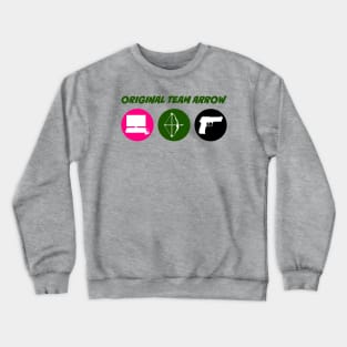 Original Team Arrow - Colorful Symbols - Weapons - Horizontal Version Crewneck Sweatshirt